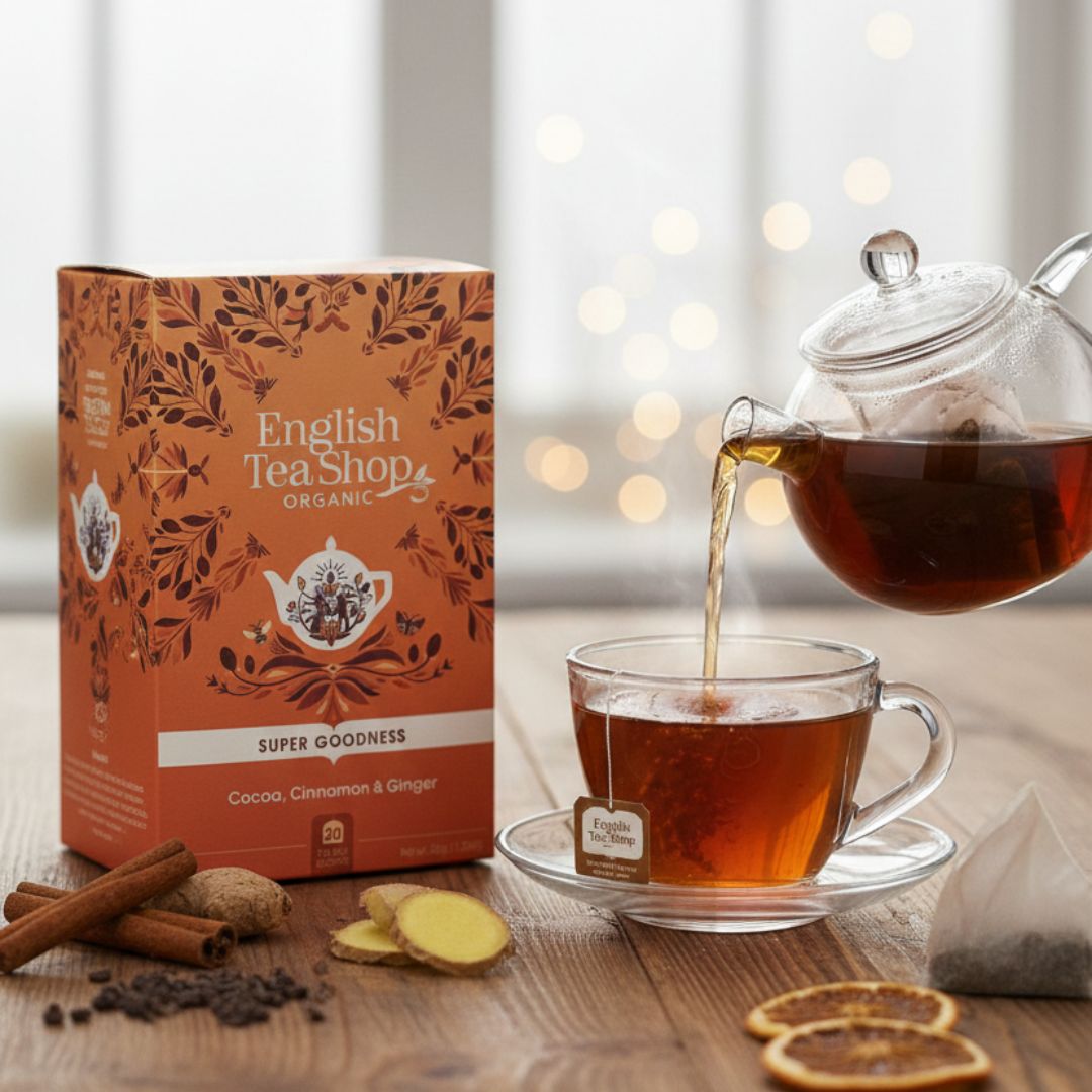 Organic Cocoa Cinnamon Ginger Tea | English Tea Shop Super Goodness