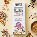 Penati Keto Nut & Seed Crackers: Garlic & Black Pepper (120g)