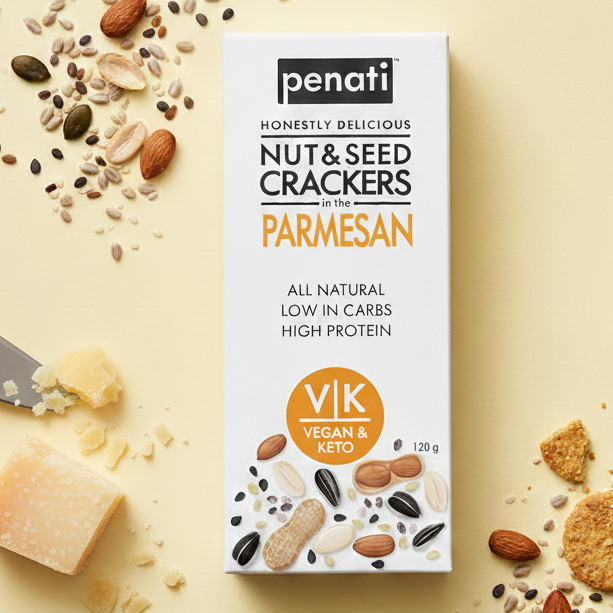 Penati Keto Nut & Seed Crackers: Parmesan (120g)