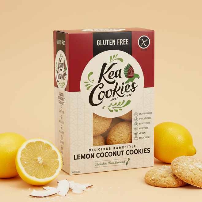 Kea Cookies: Lemon Coconut (Gluten Free) – 250g