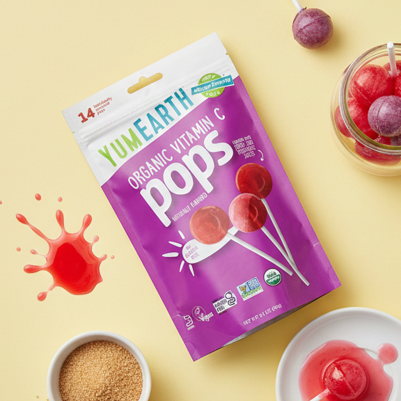 YumEarth Organic Lollipops with Vitamin C (87g / 14 Lollipops per bag)