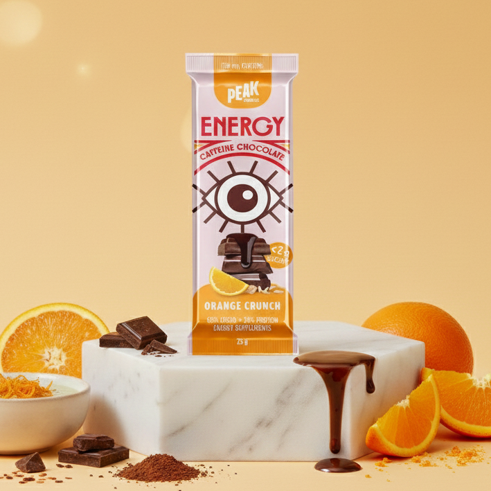Peak Chocolate Energy Chocolate Bar - Orange Crunch 25g