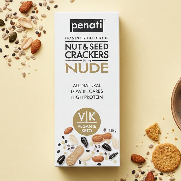 Penati Keto Nut & Seed Crackers: Nude (120g)