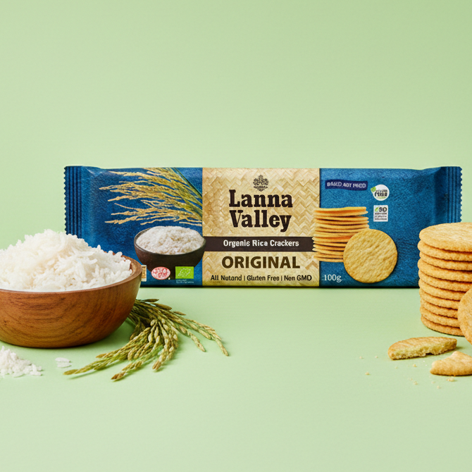 Lanna Valley Organic Rice Crackers: Original (100g)